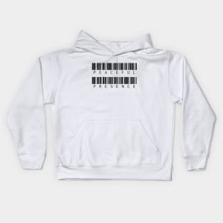 Peaceful Presence - Black Barcode Kids Hoodie